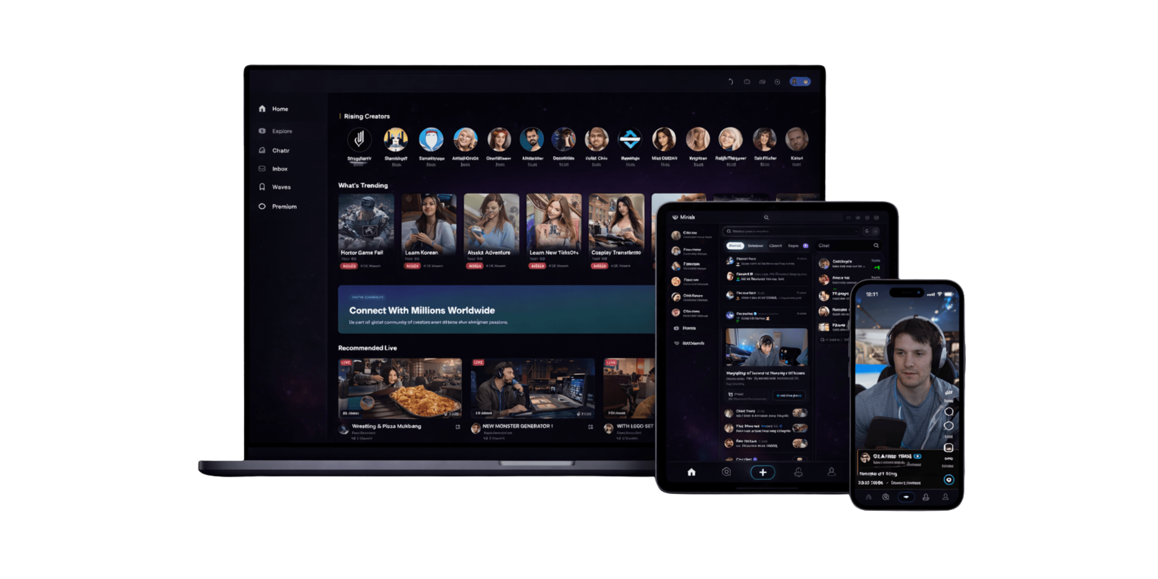 Whistlr network across desktop tablet and mobile